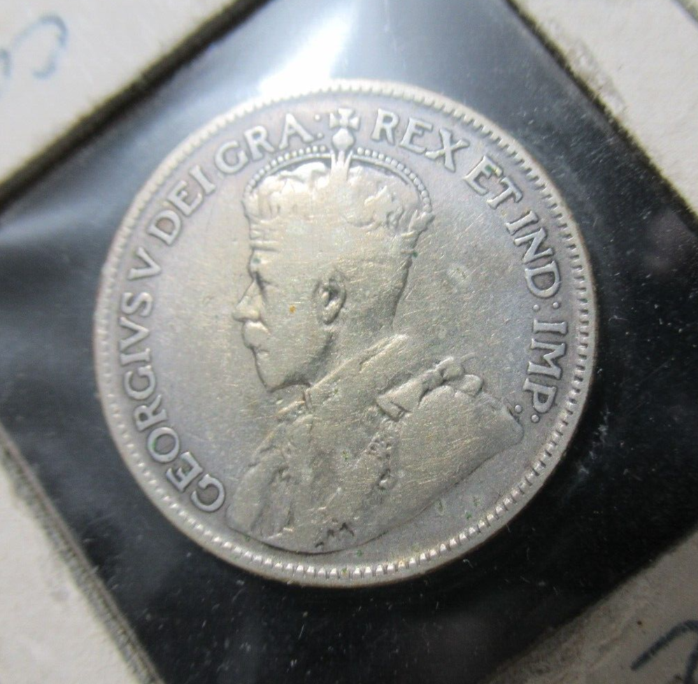 Canada 1921 Silver 25 Cents, Nice Coin