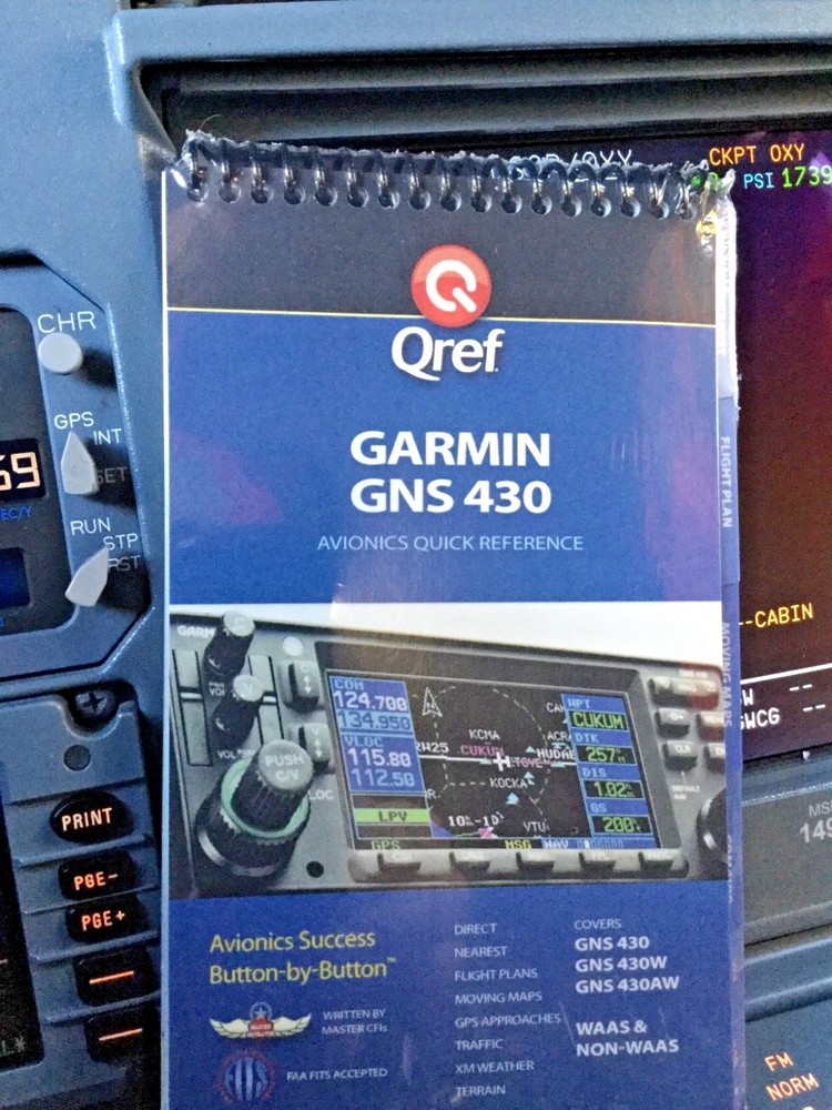 GARMIN GNS/GPS 430 QUICK REFERENCE CHECKLIST  by Qref p/n GA-430-1