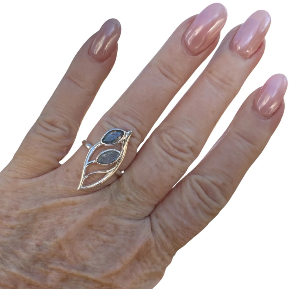 Labradorite Solid 925 Sterling Silver Ring 8