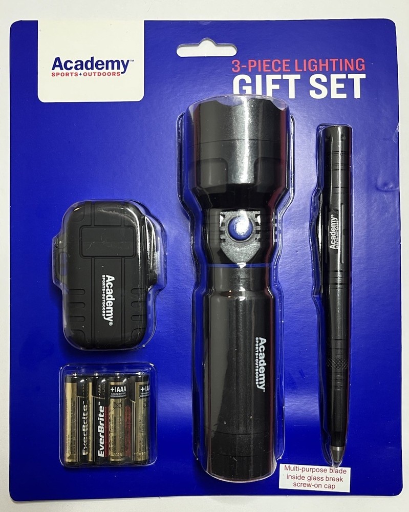 Academy 3-Piece Multi- Purpose Outdoor Lighting Set Survival Tools Flashlight