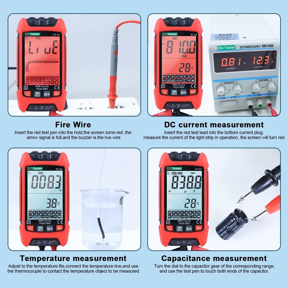 Digital Multimeter 9999 Counts Trms Autoranging Voltmeter Accurately Measures Ac