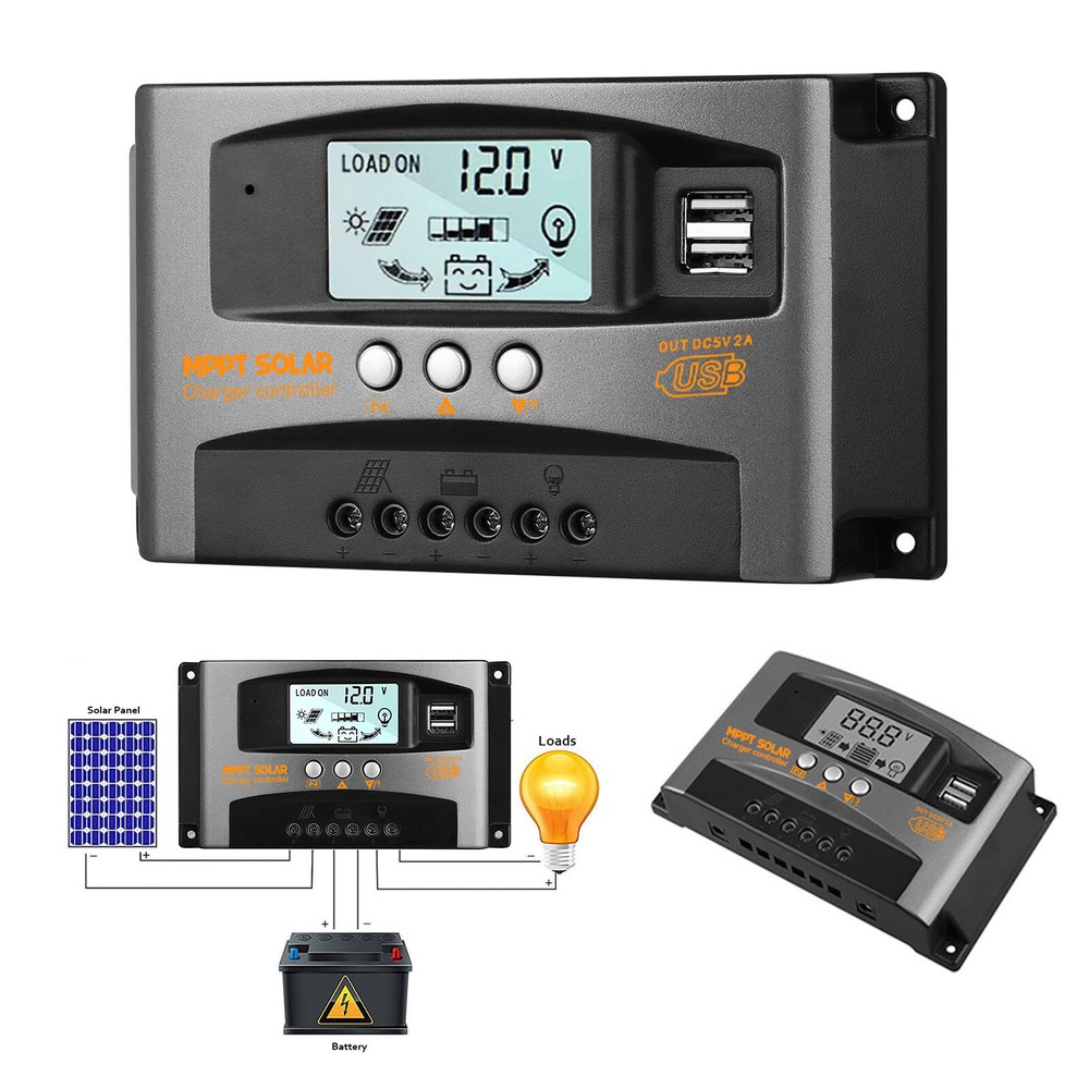 60A MPPT Solar Panel Regulator Charge Controller Auto Focus Tracking 12/24V NEW