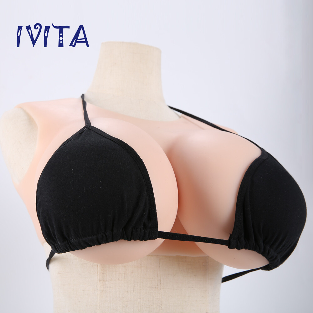 F-K Cup Silicone Breast Forms Realistic Big Boobs Bodysuit Enhancer Drag-Queen