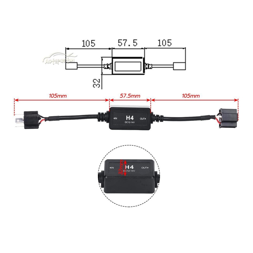 2Pcs H4 9003 LED Headlight Canbus Load Resistor Decoder Error Free Anti Flicker