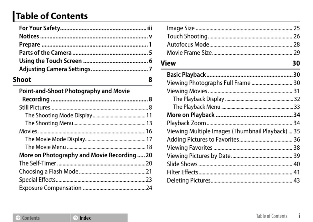 Nikon CoolPix S01 — User Reference Manual — 1/2 Size, 5.5" x 8.5" Small Compact