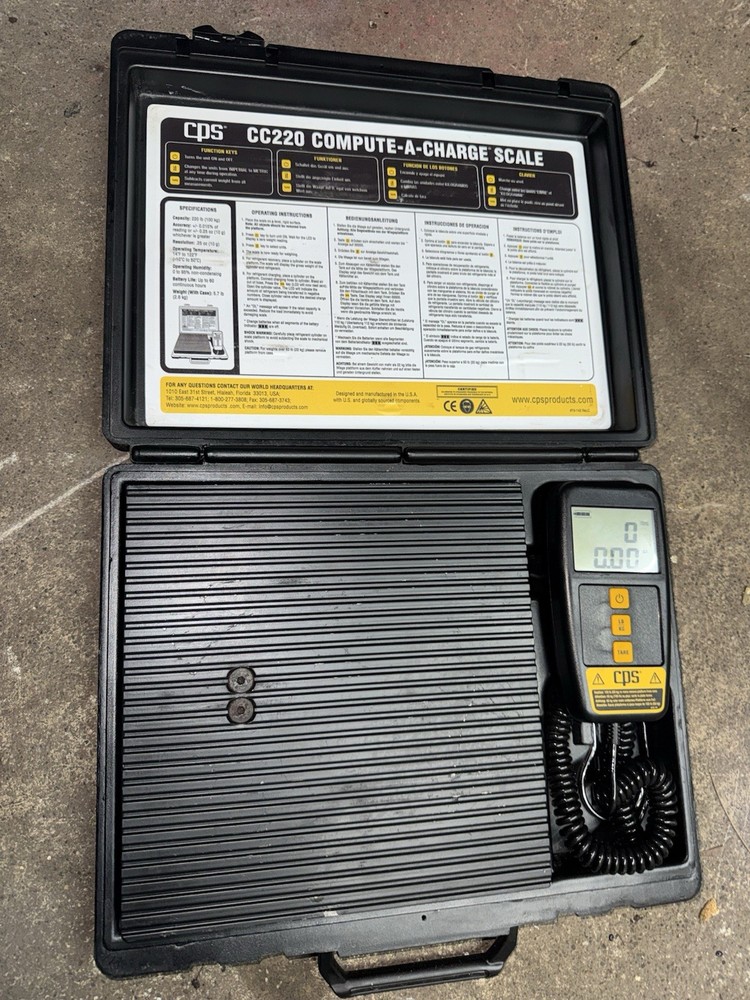 CPS CC220 Compute-A-Charge Refrigerant Scale 220lb Capacity .25oz Resolution