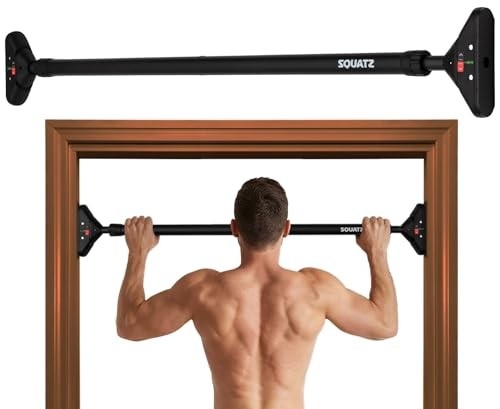 Doorway Pull Up Bar, Adjustable Door Frame Pull Up Bar with Level 29.5-37″
