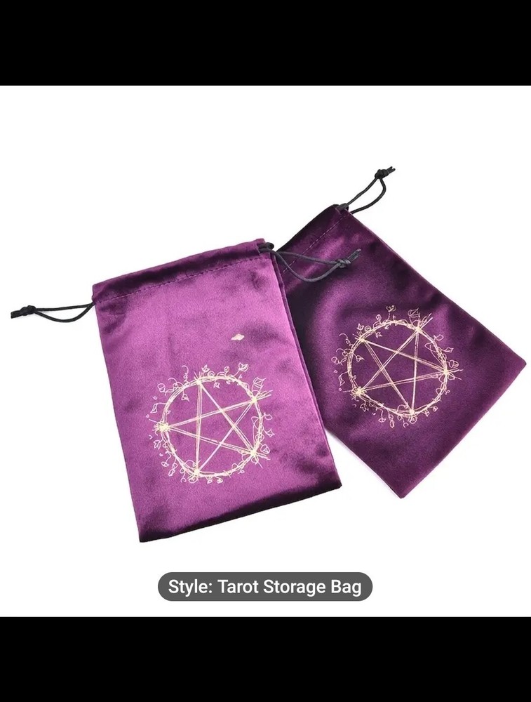 Embroidered Velvet Pentagram Tarot Storage Bag