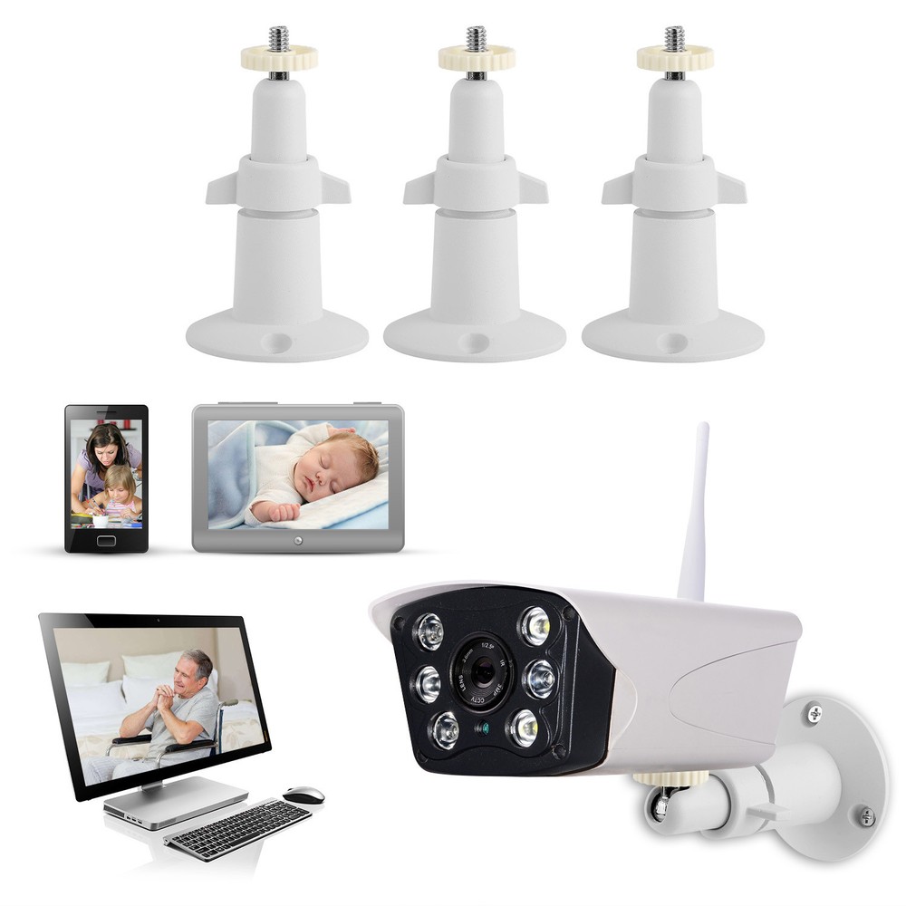 3pcs White Wall Mount Stand Bracket Adjustable For Arlo Pro 2 Security Camera