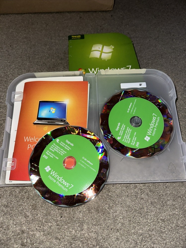 Microsoft Windows 7 Home Premium Upgrade 32 Bit and 64 Bit DVDs MS WIN
