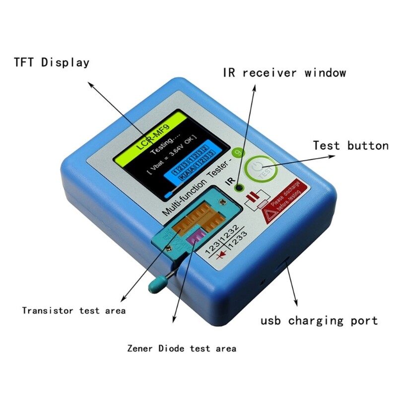 Quick Response Transistor performances Tester LCRMF9 Transistor Checker for lab