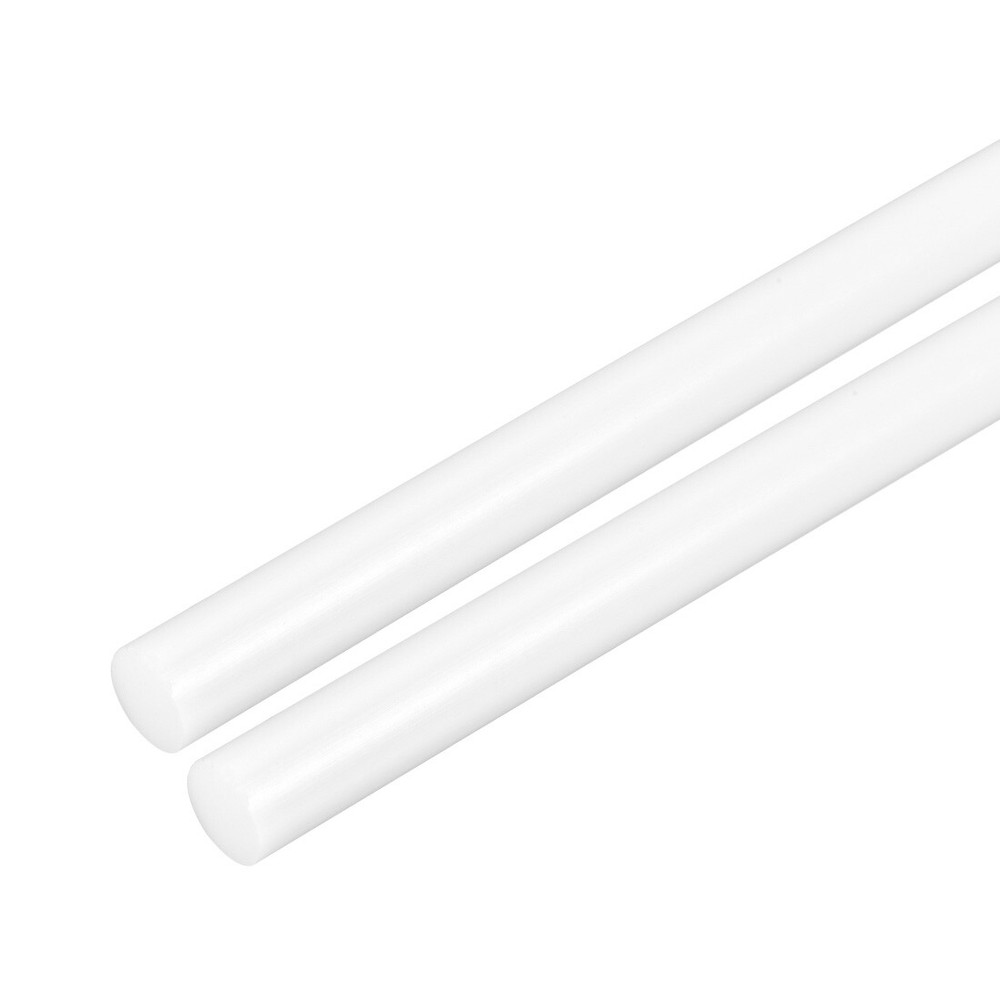 Plastic Round Rod,7mm Dia 50cm White Engineering Plastic Round Bar 2pcs