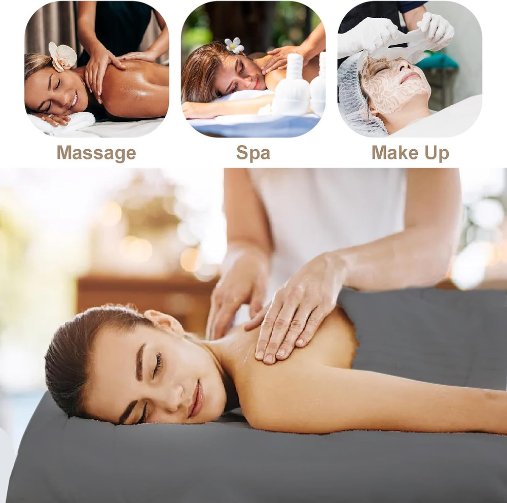 4 Set Massage Table Sheets Sets, 12Pcs Reusable Soft Microfiber Massage Bed Shee