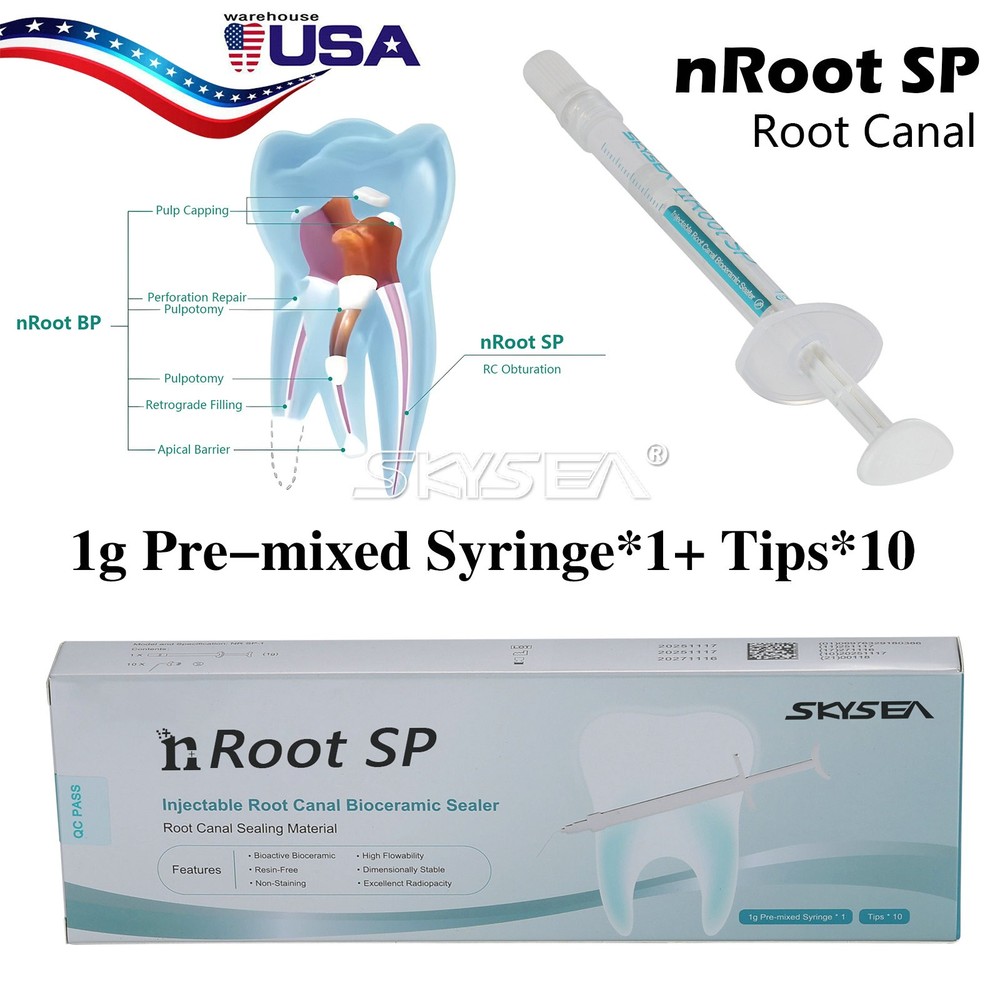 nRoot SP Injectable Root Canal Bioceramic Sealer 1g Syringe with Applicator Tips