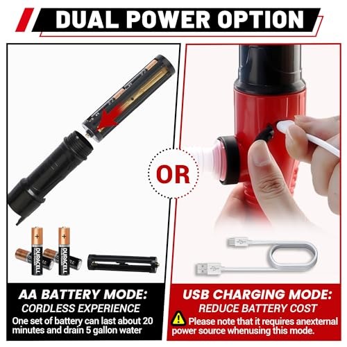 Fuel Transfer Pump Battery Powered Portable - Red