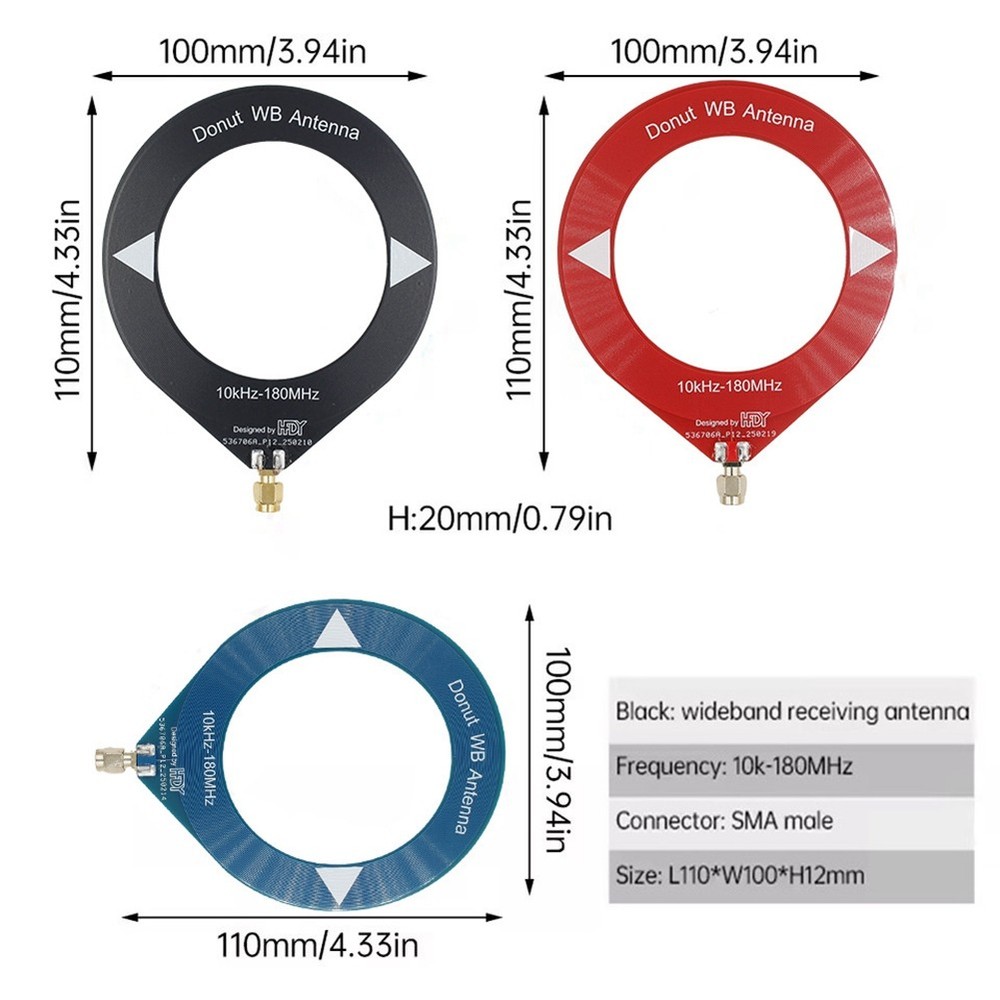 10kHz-180MHz Loop Antenna Band Coverage Donut Antenna Supports8193