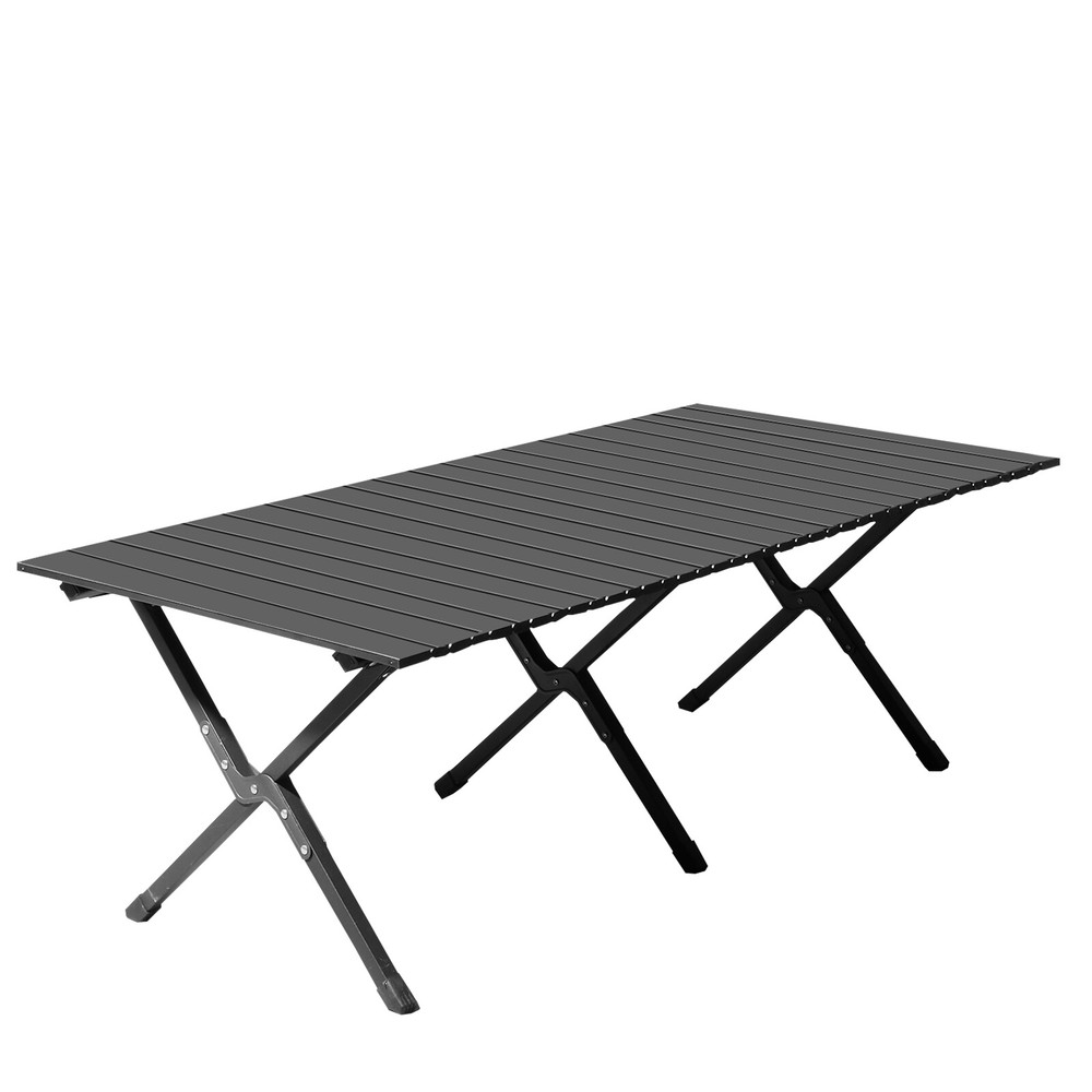 Folding Camping Table Portable Picnic Table Lightweight Roll Up Side Table Black