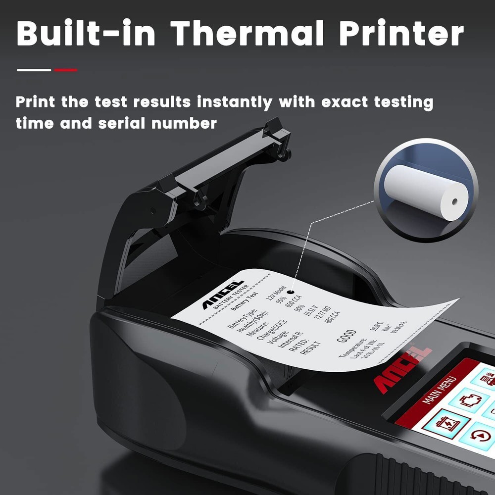 ANCEL BST600 12V & 24V 100-2000 CCA Auto Battery Tester Analyzer With Printer