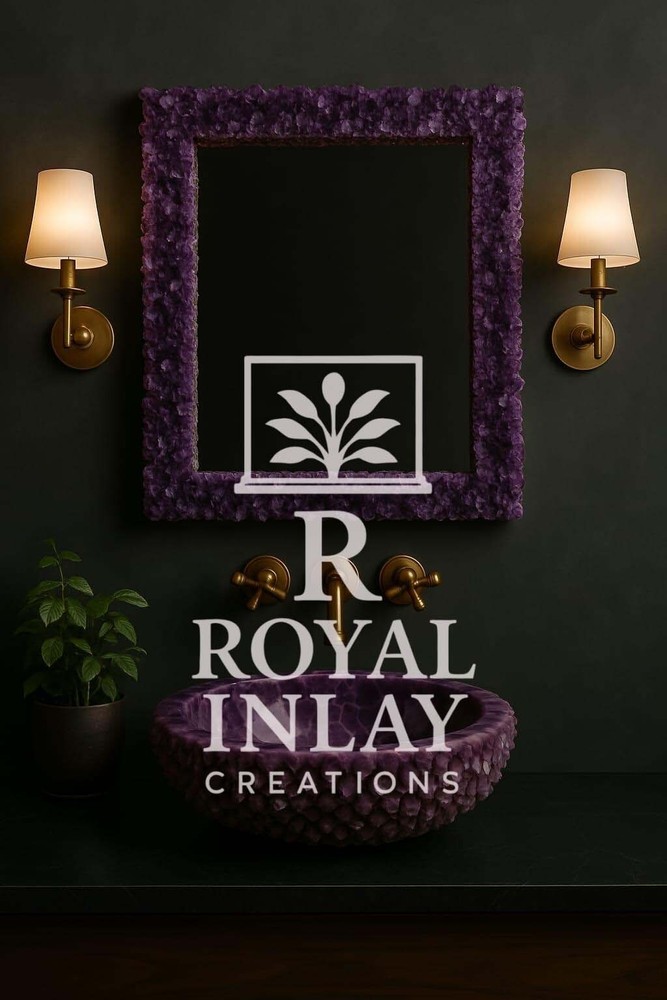 Custom Made Amethyst Mirror Frame, Prime Quality Mirror Hallway Decor