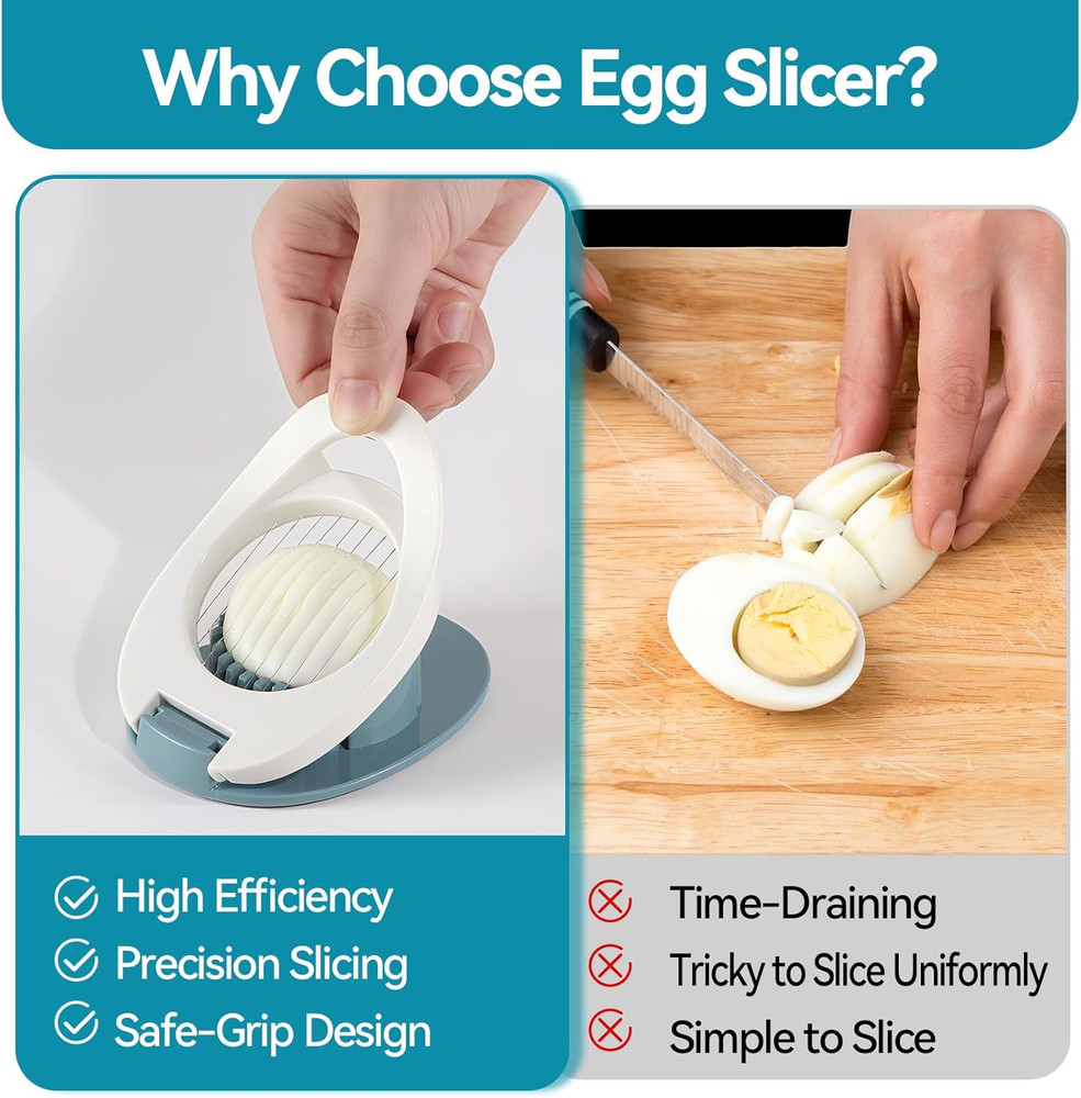 Egg Slicer & Dicer for Hard Boiled Eggs - Heavy Duty Cutter Dicer with Stainless