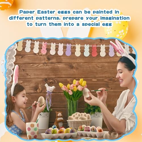 80 Pcs 3 Inch Paper Mache Easter Eggs Fillable DIY Easter Eggs Cardboard