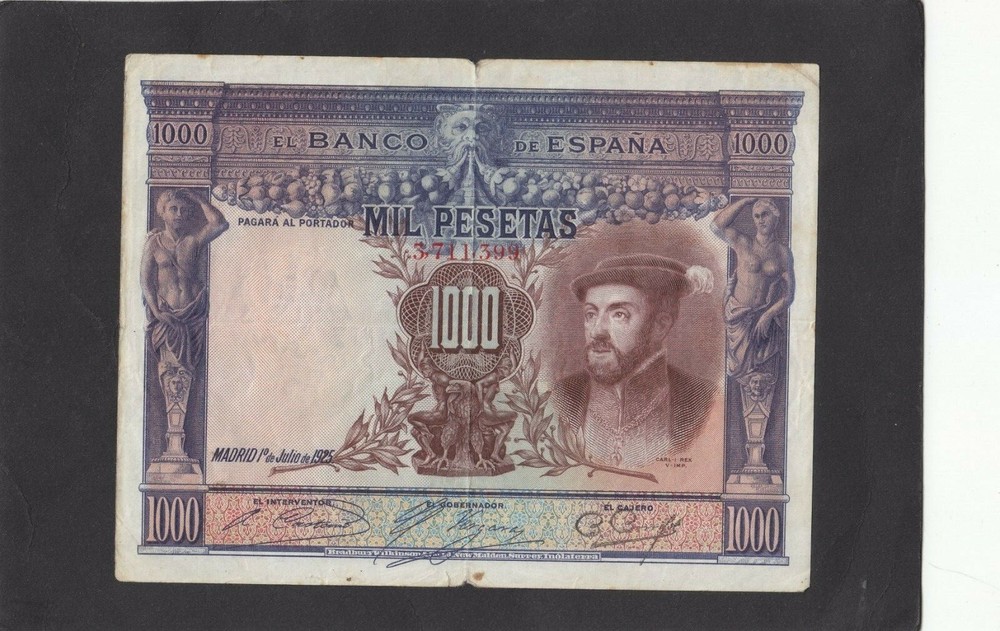 Spain 1000 pesetas P-70c 1925 VG+