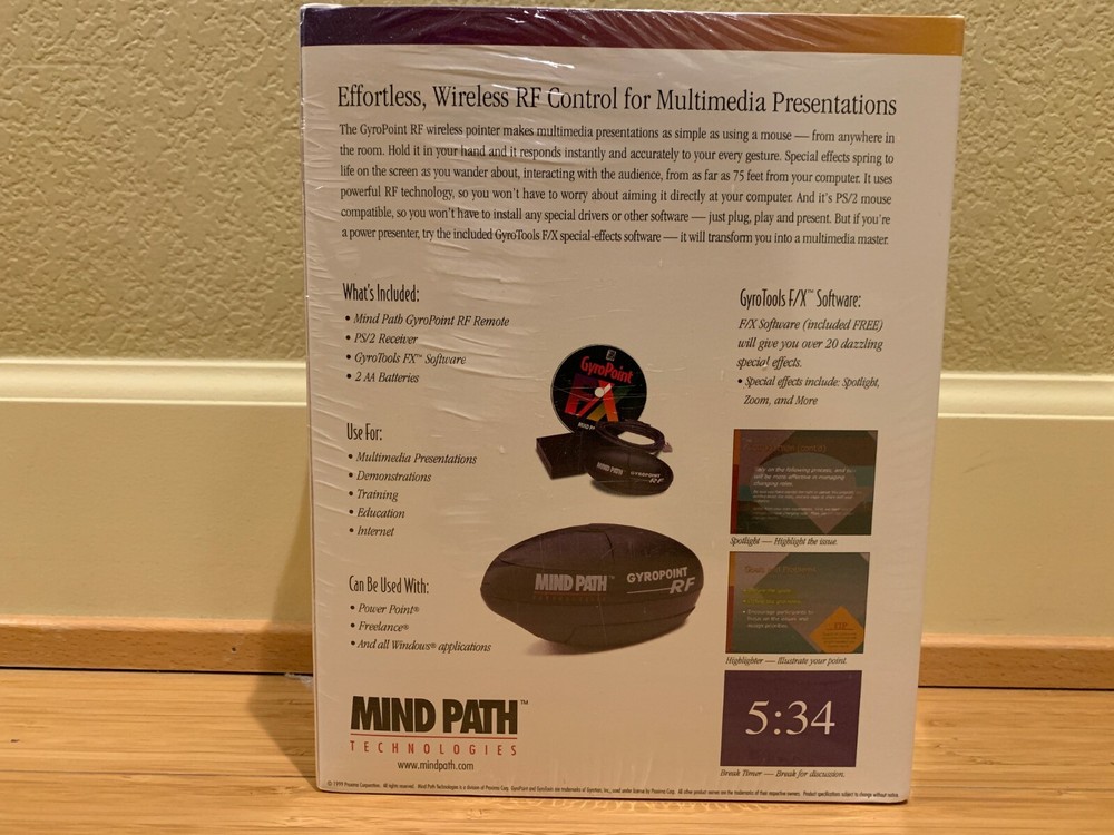 Mind Path Technologies GYRO-RF Cordless RF Presentation System **NEW**