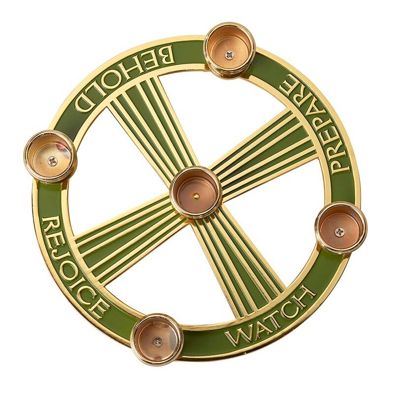 7 Inches Diameter Brass Behold Advent Wreath