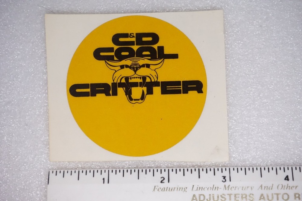 C & D Coal Critter Decal Sticker Mining Hard Hat Equipment
