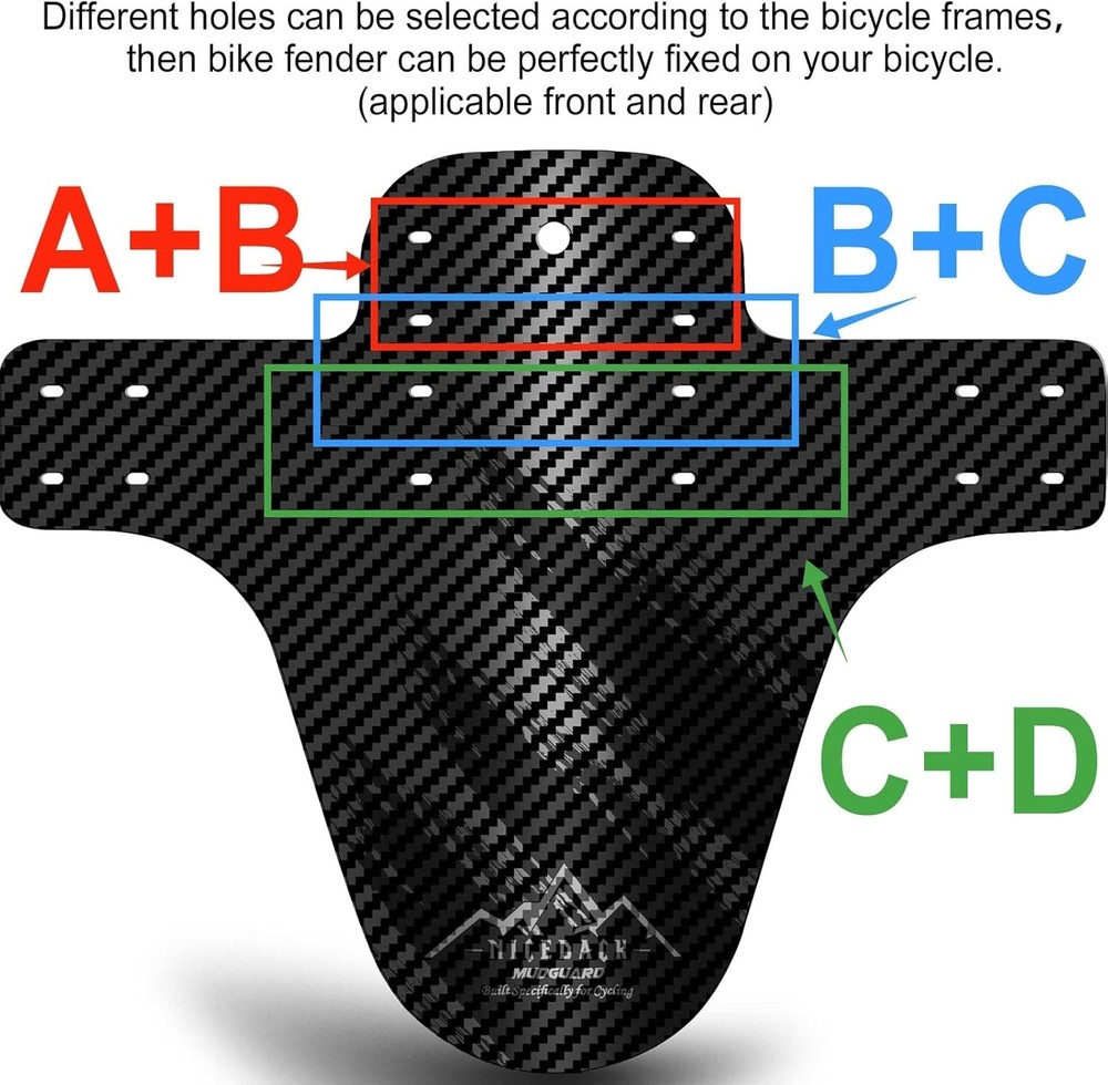 Lightweight Adjustable MTB Mud Guards for Complete Dirt Protection