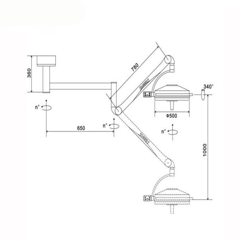 108W LED Dental Surgical Ceiling Mounted Shadowless Operation Light KD-2036D-2