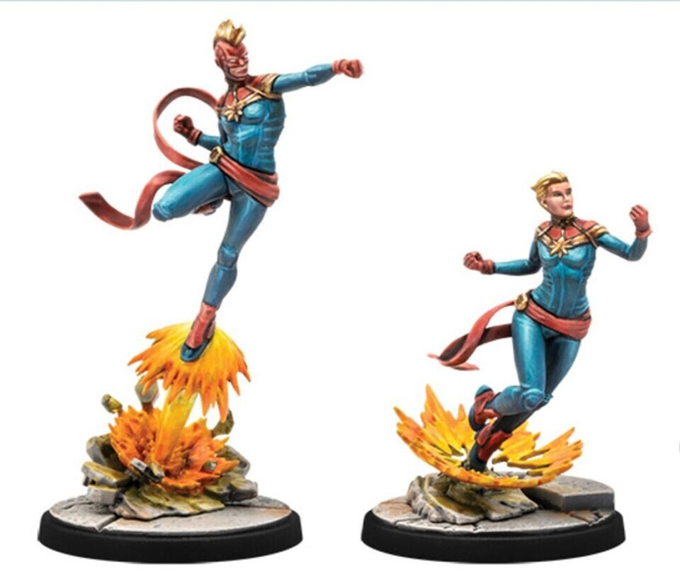 Marvel Crisis Protocol Captain Marvel (2) Rules Card from Earth's Mightiest Core