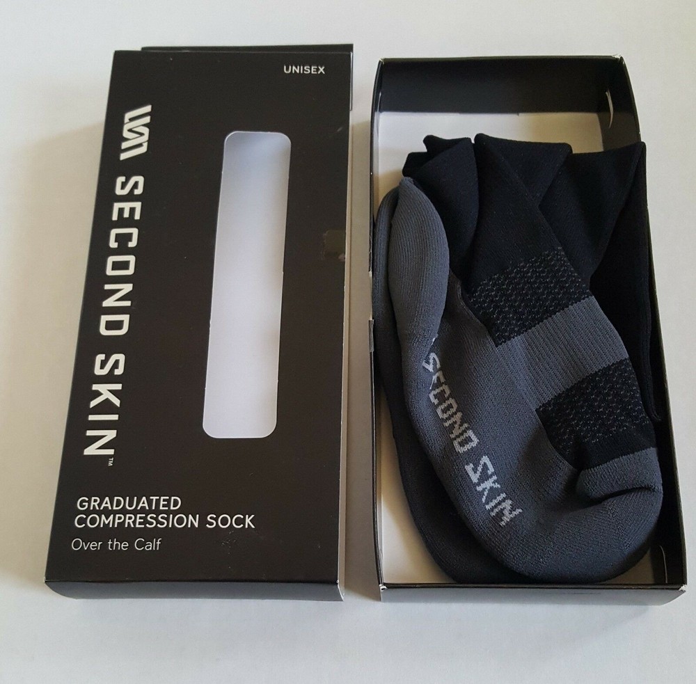 Second Skin Over-the-Calf Performance Compression Socks Black Small
