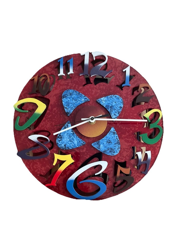 David Scherer Big Time Modern Red Clock Excellent Condition