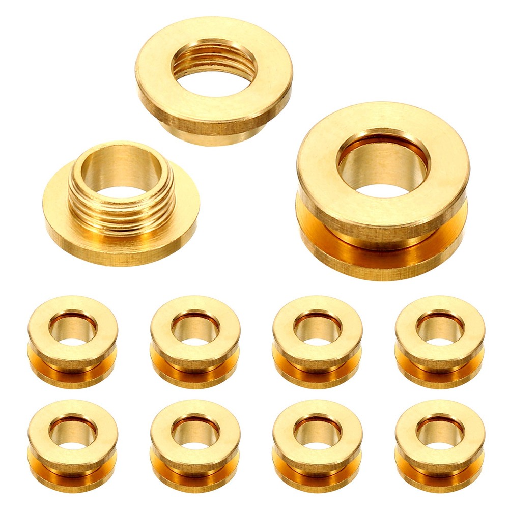 8mm(1/3 Inch) Solid Brass Hole Eyelets, 10 Pcs Flat Grommets, Brass Tone