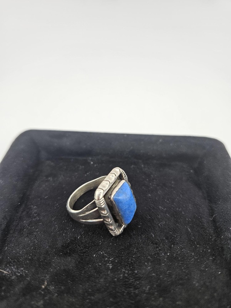 Sterling Silver Ring with Blue Stone