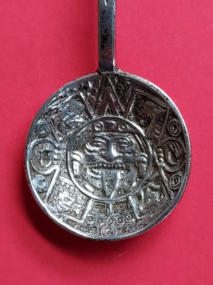Mexico Aztec Style Silver Spoon