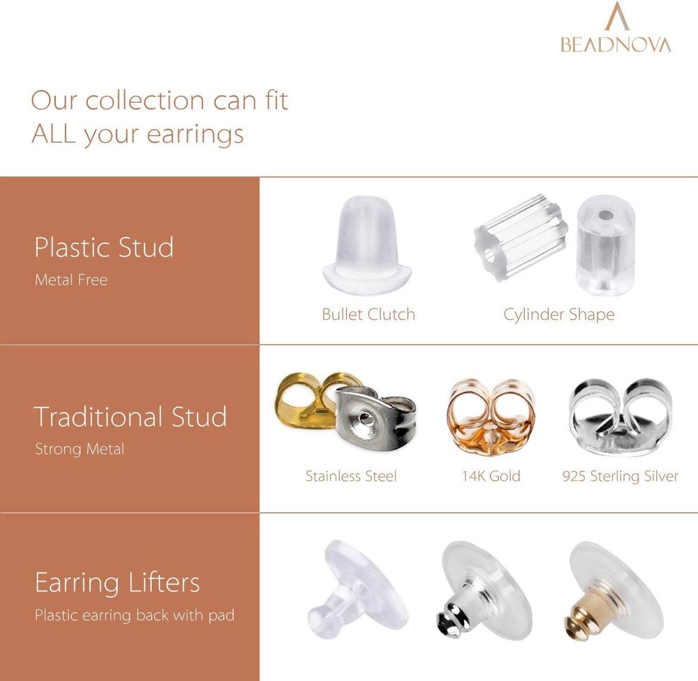 Secure Rubber Earring Back Set - 200 Clear Pieces for Stylish Earring Support