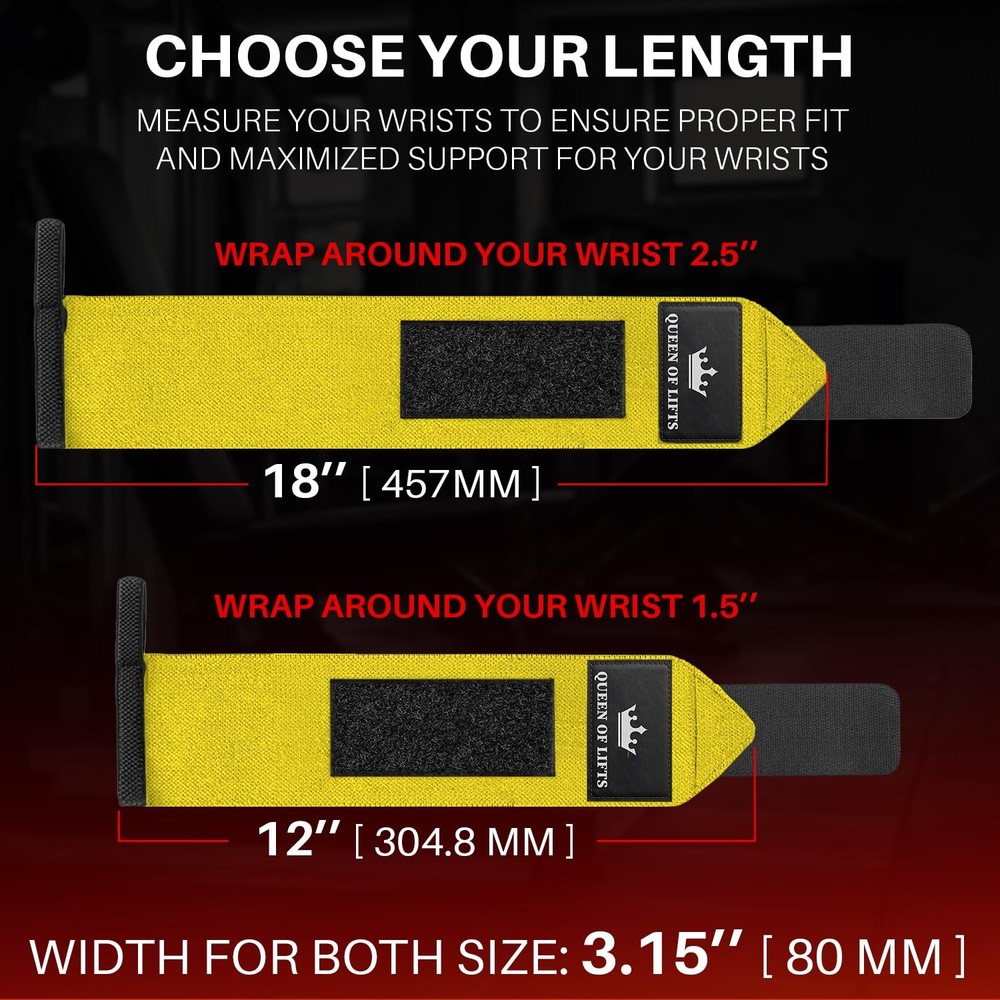 Weightlifting Wrist Wraps with Thumb Loop – HeavyDuty Support for Powerlifting