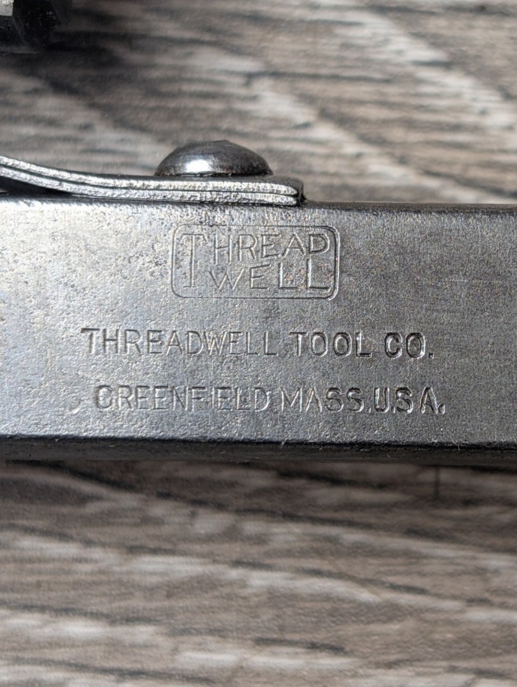 Antique Threadwell 10" Adjustable Pipe Monkey Wrench Wood Handle