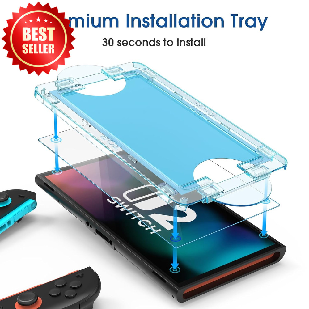 Auto-Alignment Nintendo Switch 2 Screen Protector 7.9", 2-Pack, Anti-Scratch