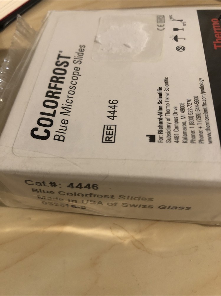 Thermoscientific Colorfrost Blue Microscope Slides, #4446