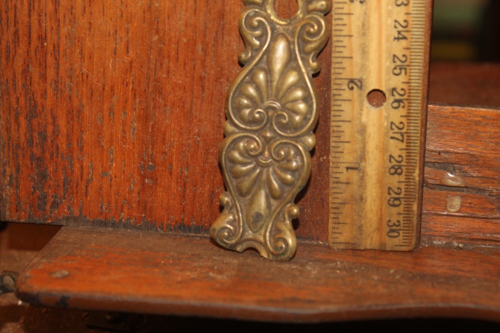 Antique Ornate Victorian Era Pressed Thin Brass Decorative Plate TORN END