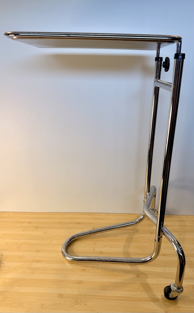 MAYO STAND STAINLESS STEEL DOUBLE POST WITH REMOVEABLE TRAY