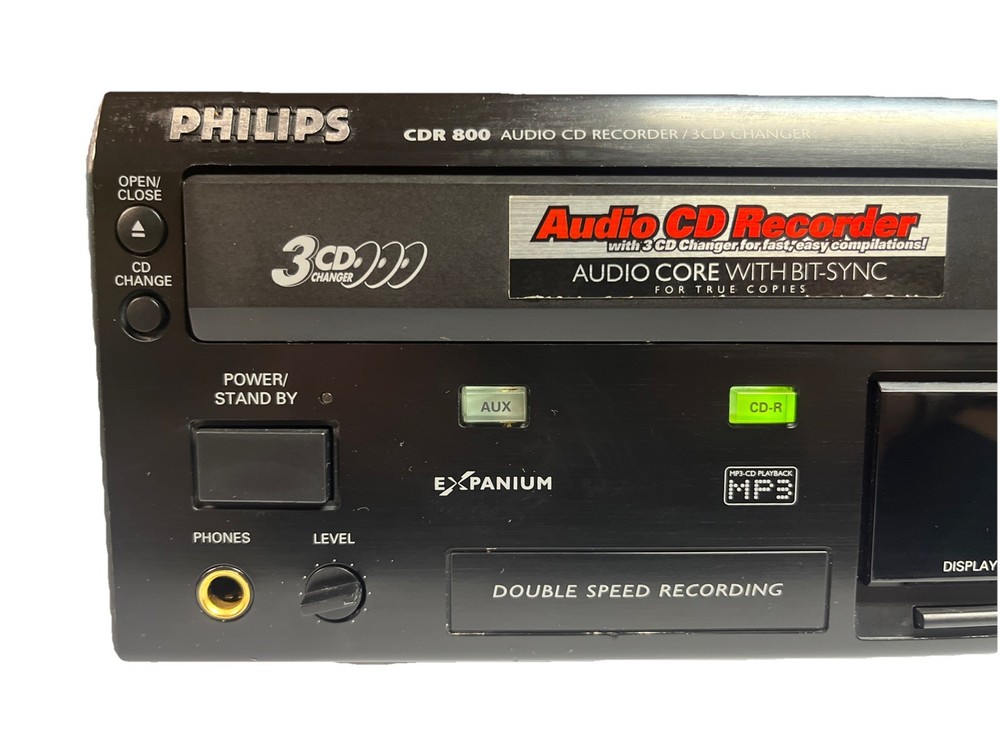 Philips CDR-800 Audio CD Recorder 3-CD Changer No Remote - Tested