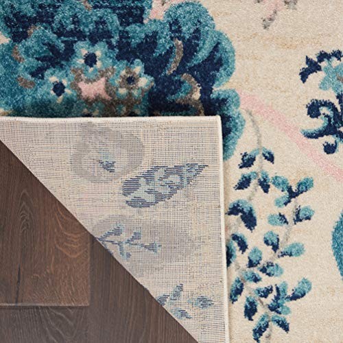 Home Tranquil TRA02, 4' x 6', Ivory/Light Blue