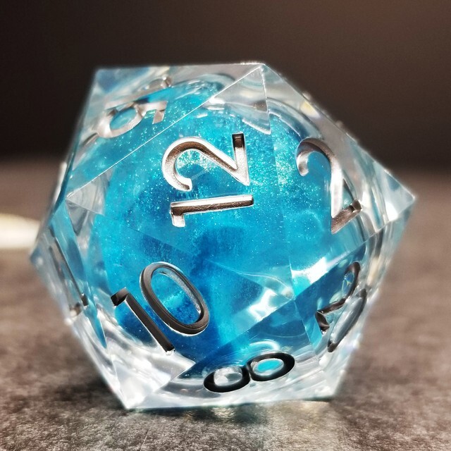 Sage's Sky Souls 33mm Liquid-Core D20 Sharp Edge Resin Dice | DnD