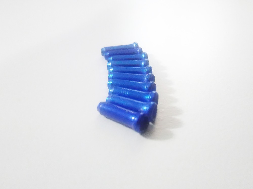 10X Aluminum Bicycle Blue Brake Shift Cable End Crimp