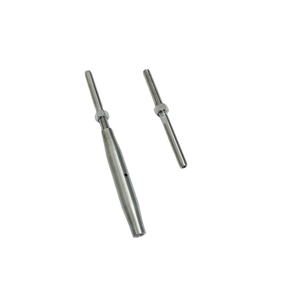 5/16" Thread Swage Stud & Stud Pipe Turnbuckle 1/4" Cable Stainless Steel 4 PC
