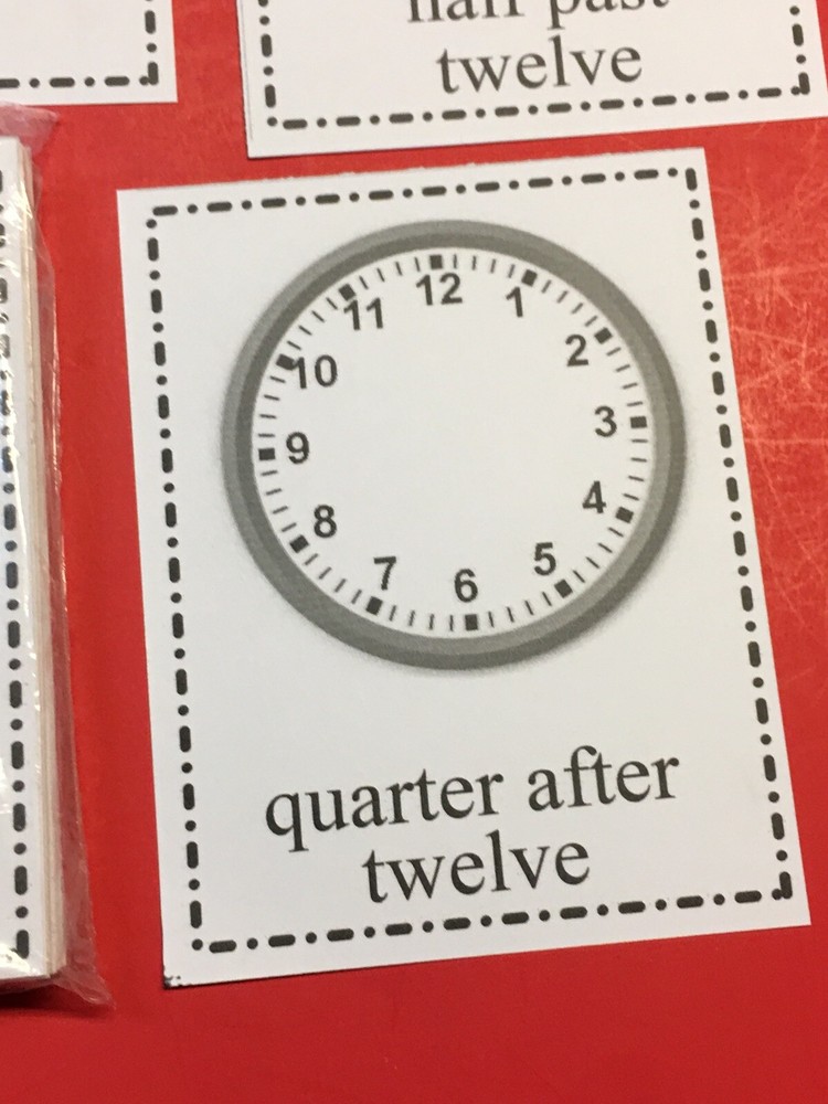 DRY ERASE - LEARN TO READ THE TIME - 48 LAMINATED FLASH CARDS